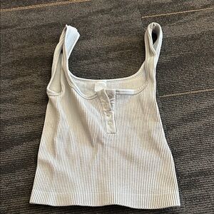 Stylish Gray Ribbed Women's Top